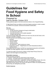 Food Safety Policy - Winsford High Street Primary School