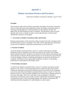 Student Assessment Practices and Procedures
