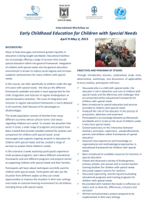 Early Childhood Education for Children with Special Needs April 9