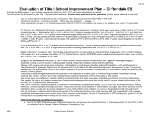 Evaluation of Title I School Improvement Plan