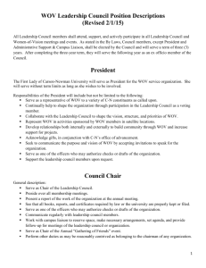 WOV Leadership Council Position Descriptions (Revised 2/1/15)