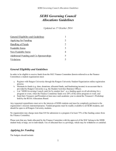 Spring 2015 Budget Guidelines - Rutgers SEBS Student Governing