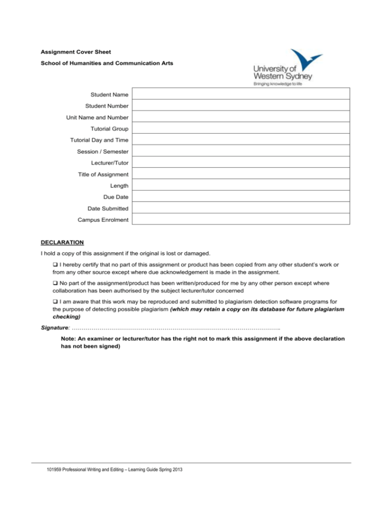 gmit assignment cover sheet