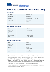 learning agreement for studies (ipw)