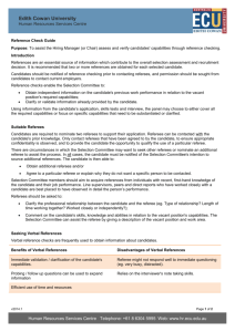 Reference Check Guide - Edith Cowan University