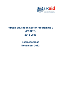 Punjab Education Sector Programme 2 (PESP 2) 2013