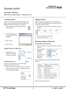 Creating a Query