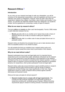 Research Ethics Doc 11 - Guide to undergraduate dissertations in