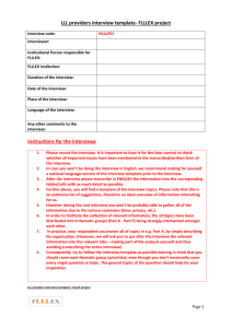 LLL providers interview template