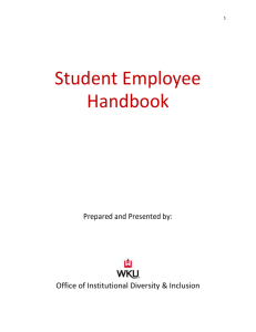 Student Employee Handbook - Western Kentucky University