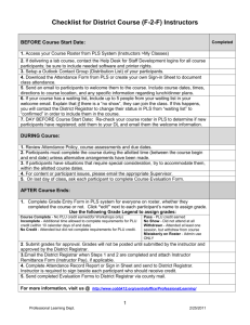 Checklist for District Course (F-2-F) Instructors