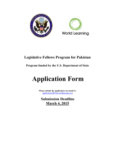 Legislative Fellows Program Fall 2015 Application