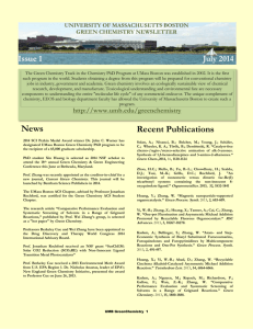 Issue 1: July 2014 - University of Massachusetts Boston