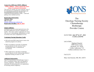 (July 6 th , 2012). - Oncology Nursing Society