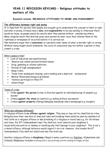 keycard Religious attitudes to crime and punishment