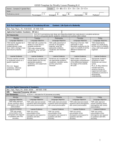 Sample Stage 2 Plan