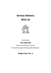 Service Delivery - Department of Treasury and Finance