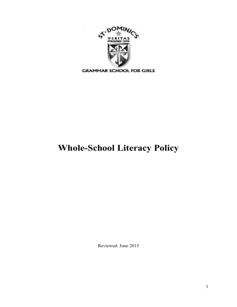 Literacy Policy June 2015