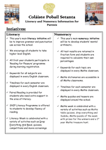 Literacy and Numeracy Info Pack