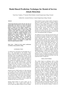 Model Based Prediction Technique for Denial of Service Attack
