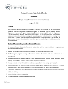 Academic Program Coordinator Guidelines