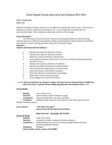 Junior English Course Description and Syllabus 2013-14