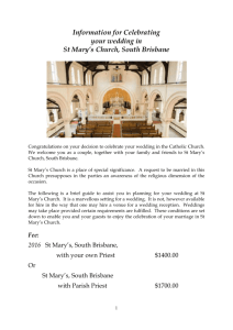 wedding information 2016 - St Mary`s Catholic Parish South Brisbane