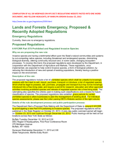 6 NYCRR Part 575 Prohibited and Regulated Invasive Species