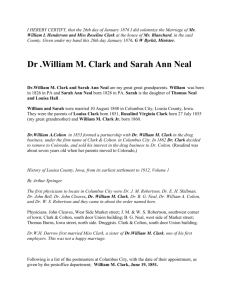 Dr .William M. Clark and Sarah Ann Neal