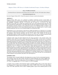 Magneto-Telluric (MT) Survey in Tendaho Geothermal Prospect