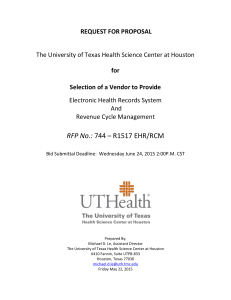 request for proposal - University of Texas Health Science Center at