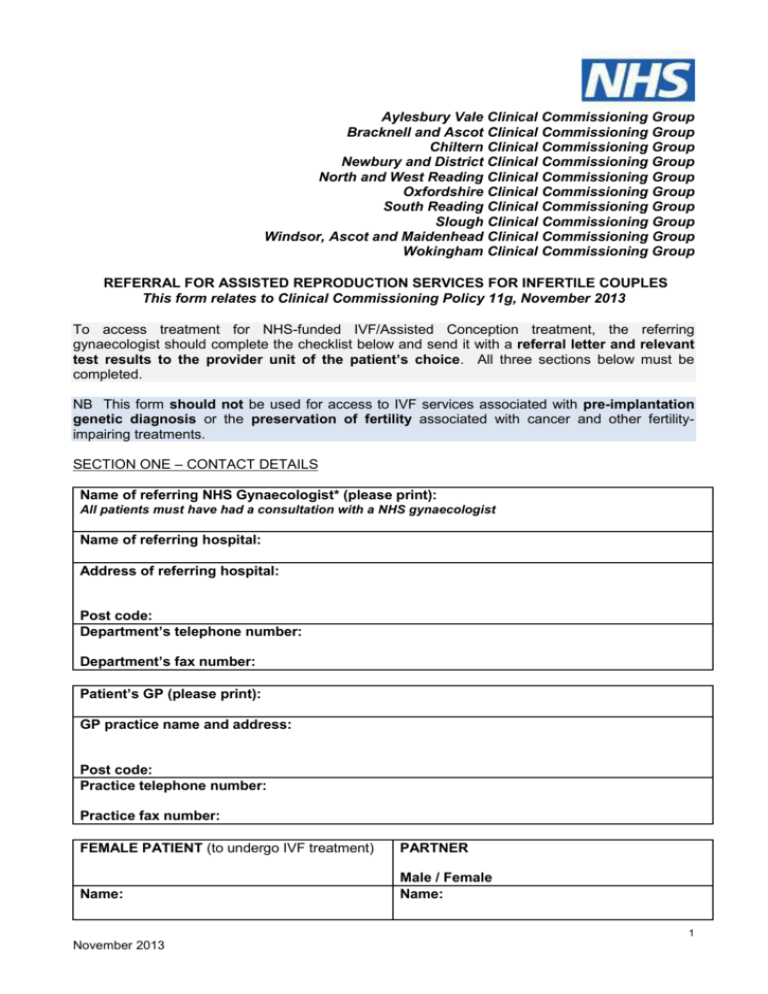 Referral Form - Nov 2013