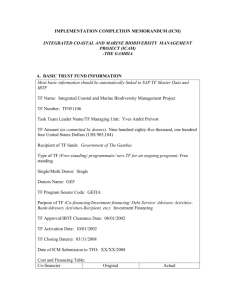 IMPLEMENTATION COMPLETION MEMORANDUM (ICM)