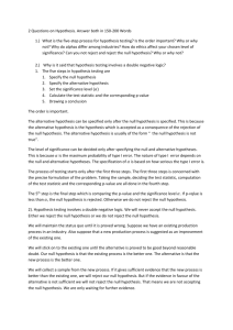 2 Questions on Hypothesis. Answer both in 150