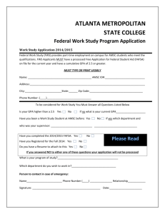 Federal Work-Study Application - Atlanta Metropolitan State College