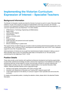 Expression of Interest * Specialist Teachers