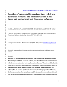 Isolation of microsatellite markers from red drum, Sciaenops