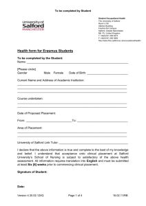Health form for Erasmus Students