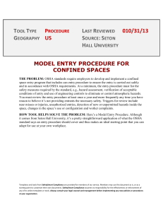MODEL ENTRY PROCEDURE FOR CONFINED SPACES 1.0