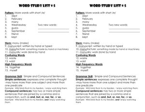 Word Study List # 8