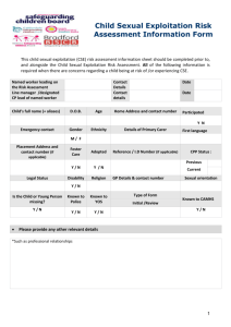 West Yorkshire CSE risk assessment tool