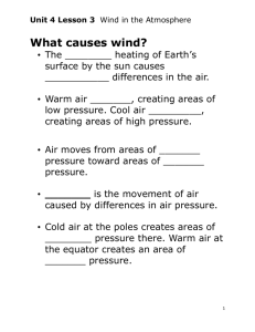 Unit 4 Lesson 3 Wind in the Atmosphere