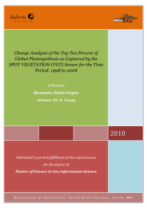 Change Analysis of the Top Ten Percent of Global Photosynthesis