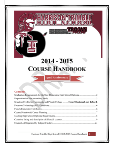 DRAFT HTHS Course Handbook 2014-2015