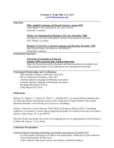 Research Activity 2010- 15 - UL Lafayette: Communicative Disorders