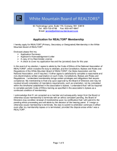 Application for REALTOR Ò Membership