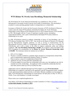 WTS Helene M. Overly/Ann Hershfang Memorial Scholarship