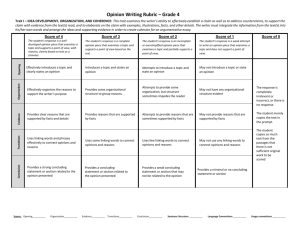4th - Opinion Analytic Rubric