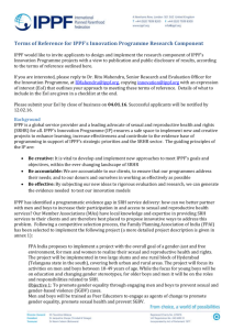 Terms of Reference for IPPF`s Innovation Programme Research