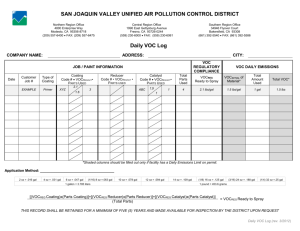 Daily VOC Log for Coating Operations